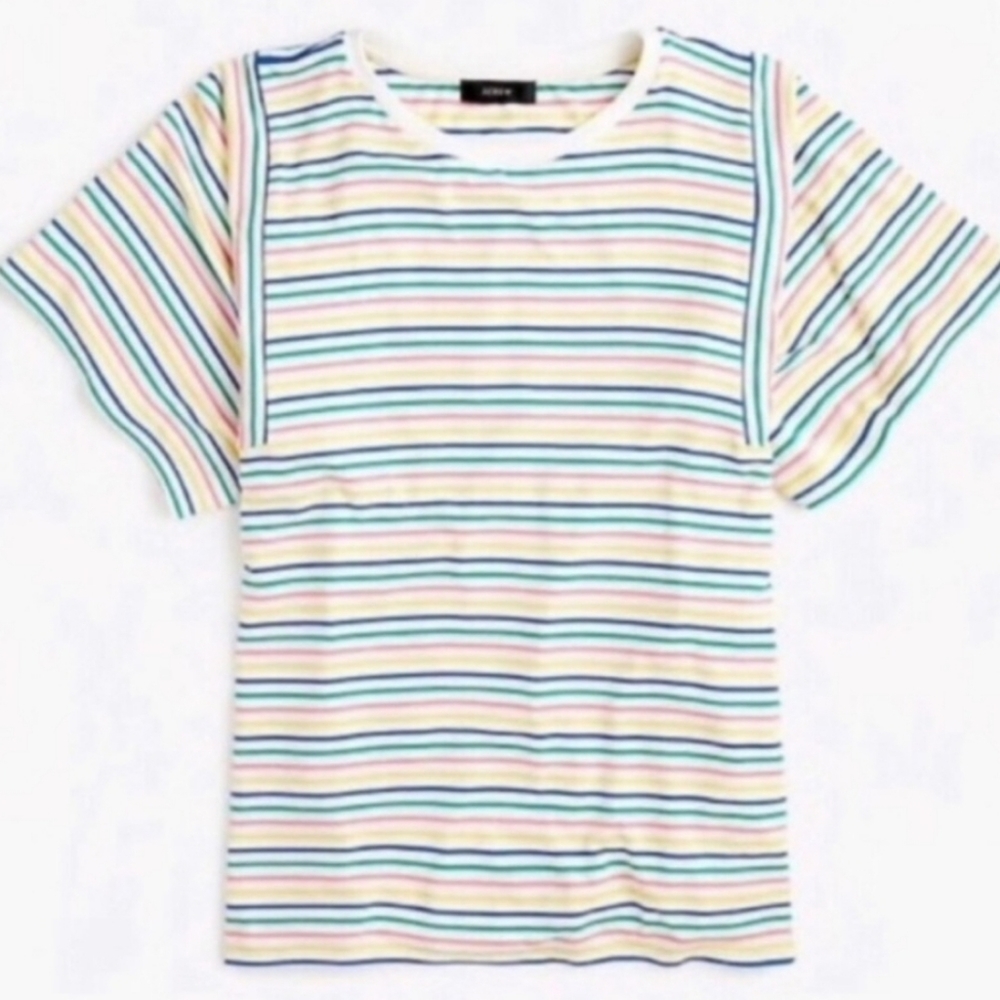 J. Crew Striped T-shirt with Flowy Sleeves
